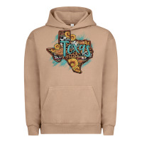 Pigment Burro leopard cowhide sunflower texas map Urban Hoodie - Artiststas
