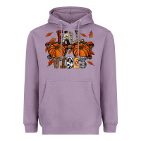 Lavender autumn style with pumpkins Heavyweight Hoodie - CowhideDigitalArt