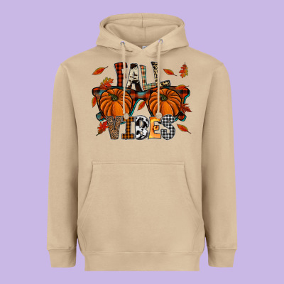 Autumn Style With Pumpkins Heavyweight Hoodie Designed By Cowhidedigitalart