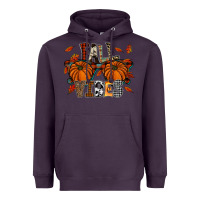Plum autumn style with pumpkins Heavyweight Hoodie - CowhideDigitalArt