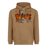 Toasted Coconut autumn style with pumpkins Heavyweight Hoodie - CowhideDigitalArt