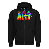 Black Always An Ally Pride LGBTQ Zipper Hoodie - BundleAndBundleShop