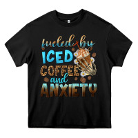 Black fueled by iced coffee and anxiety Heavy Core Tee - NancyCooperArtShop