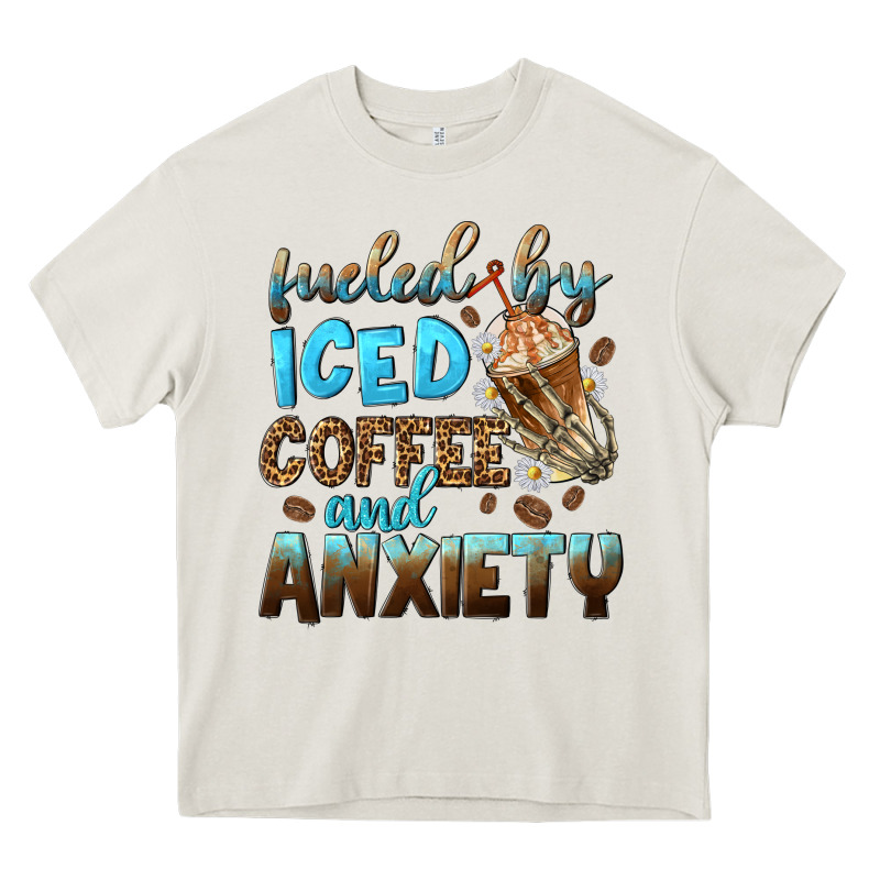Fueled By Iced Coffee And Anxiety Heavy Core Tee by NancyCooperArtShop | Teevron