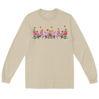 Mushroom wild flowers Long Sleeve Tee - TumblerDesignByShophia