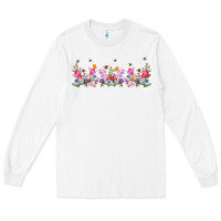 White wild flowers Long Sleeve Tee - TumblerDesignByShophia