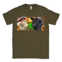 Army Green Charolais Bull And Black Angus Bull With Farm Classic Tee - RanaPortraitStore