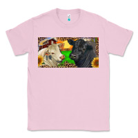 Bubblegum Pink Charolais Bull And Black Angus Bull With Farm Classic Tee - RanaPortraitStore