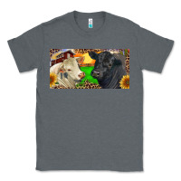 Charcoal Heather Charolais Bull And Black Angus Bull With Farm Classic Tee - RanaPortraitStore