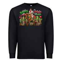 Black Giddy Up Jingle Horse Pick Up Your Feet Premium Sweatshirt - CowhideDigitalArt