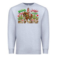 Heather Grey Giddy Up Jingle Horse Pick Up Your Feet Premium Sweatshirt - CowhideDigitalArt