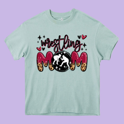 Wrestling Mom Heavy Core Tee Designed By Maliassmallbusiness