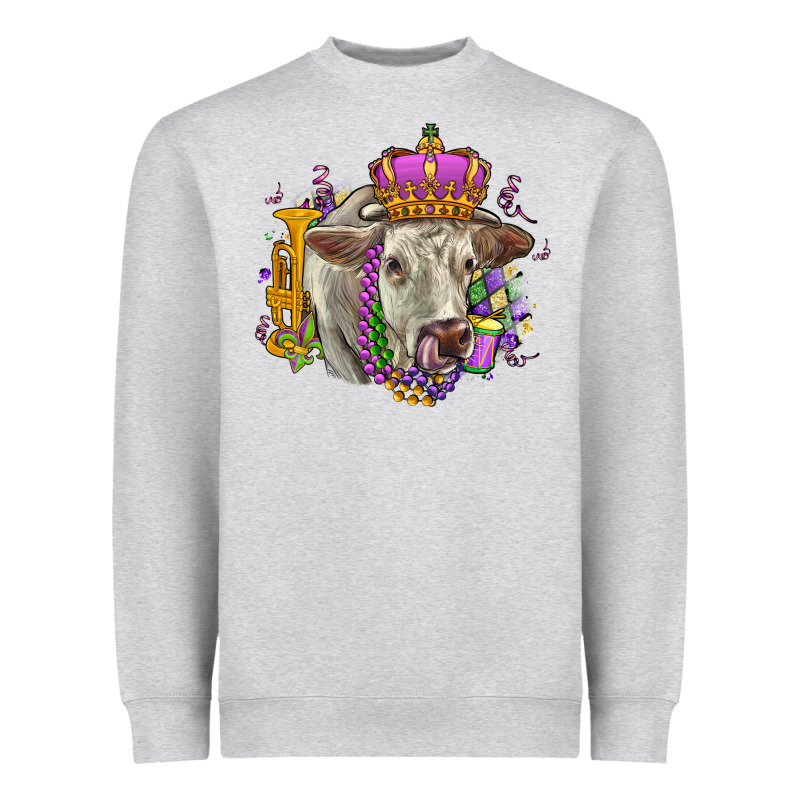 Charolais Mardi Gras Heavyweight Sweatshirt by OliviaCreatesArt | Teevron