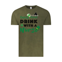Vintage Olive Safety First Drink With A Nurse Vintage Tee - Bettercallsaul