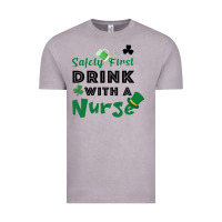 Safety First Drink With A Nurse Vintage Tee | Teevron