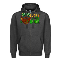 Charcoal Heather lucky dude saint patrick's bearded man Zipper Hoodie - FaDigitalArtStudio