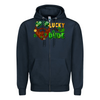 Navy lucky dude saint patrick's bearded man Zipper Hoodie - FaDigitalArtStudio