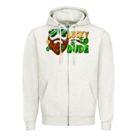 Oatmeal Heather lucky dude saint patrick's bearded man Zipper Hoodie - FaDigitalArtStudio