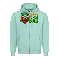 Seafoam lucky dude saint patrick's bearded man Zipper Hoodie - FaDigitalArtStudio