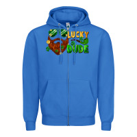 Lucky Dude Saint Patrick's Bearded Man Zipper Hoodie | Teevron