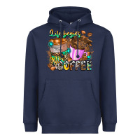 Navy Life Begins After Coffee Heavyweight Hoodie - CowhideDigitalArt