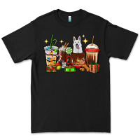 Black Christmas coffee cups with White Shepherd Premium Tee - RanaPortraitStore