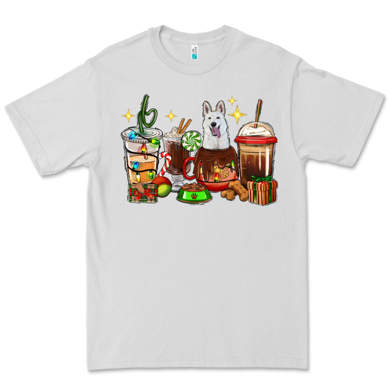 Christmas Coffee Cups With White Shepherd Premium Tee by RanaPortraitStore | Teevron