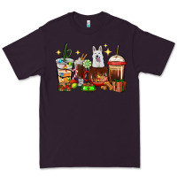 Plum Christmas coffee cups with White Shepherd Premium Tee - RanaPortraitStore