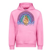 Fuchsia Pink bunny rainbow Urban Hoodie - Artiststas