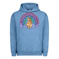 Pigment Pebble Blue bunny rainbow Urban Hoodie - Artiststas