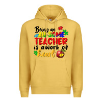 Antique Gold being an au some teacher is a work of the heart Premium Hoodie - FaDigitalArtStudio