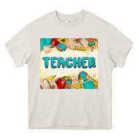 Cream teacher Heavy Core Tee - MaliasSmallBusiness