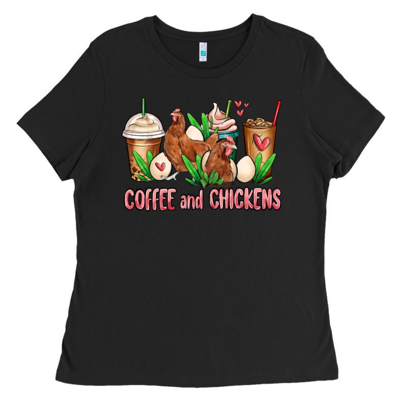 Chicken   Coffee Cups Ladies Tee by MaliasSmallBusiness | Teevron