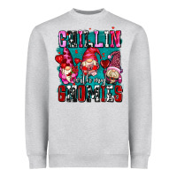 Heather Grey chillin with my gnomies olivia Heavyweight Sweatshirt - OliviaCreatesArt