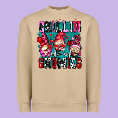 Chillin With My Gnomies Olivia Heavyweight Sweatshirt Designed By Oliviacreatesart