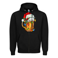 Black christmas beer Zipper Hoodie - FaDigitalArtStudio