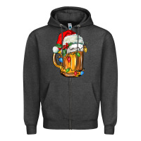 Charcoal Heather christmas beer Zipper Hoodie - FaDigitalArtStudio