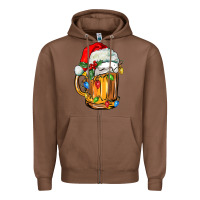 Chestnut christmas beer Zipper Hoodie - FaDigitalArtStudio