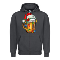 Smoke christmas beer Zipper Hoodie - FaDigitalArtStudio