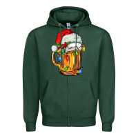 Sports Green christmas beer Zipper Hoodie - FaDigitalArtStudio
