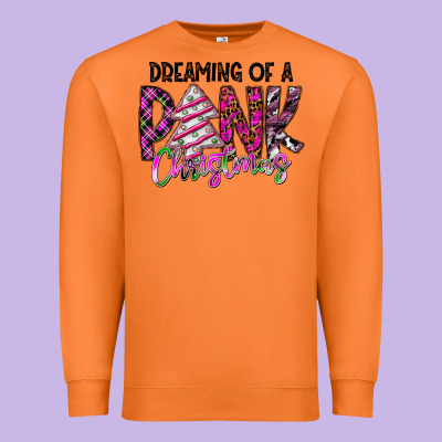 Dreaming Of A Pink Christmas Premium Sweatshirt Designed By Cowhidedigitalart