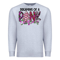 Heather Grey Dreaming Of A Pink Christmas Premium Sweatshirt - CowhideDigitalArt