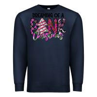 Navy Dreaming Of A Pink Christmas Premium Sweatshirt - CowhideDigitalArt