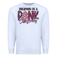 White Dreaming Of A Pink Christmas Premium Sweatshirt - CowhideDigitalArt