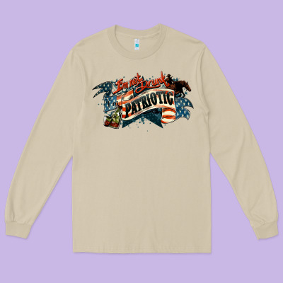 I'm Not Drunk I'm Patriotic Long Sleeve Tee Designed By Howdyjamesfarm