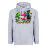 Heather Grey name flying into 100 days of school Heavyweight Hoodie - CowhideDigitalArt