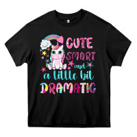 Black cute smart and a little bit dramatic with unicorn Heavy Core Tee - NancyCooperArtShop