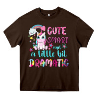 Cute Smart And A Little Bit Dramatic With Unicorn Heavy Core Tee | Teevron