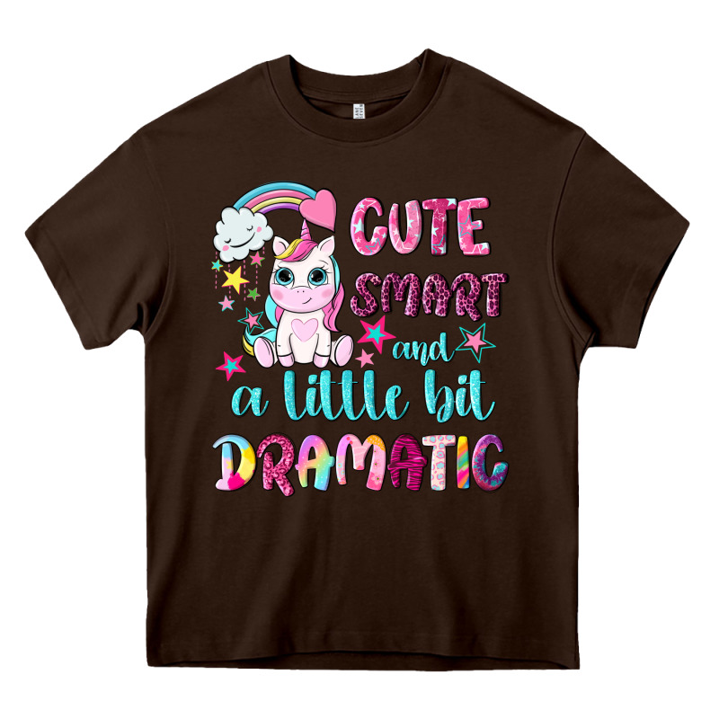 Cute Smart And A Little Bit Dramatic With Unicorn Heavy Core Tee by NancyCooperArtShop | Teevron