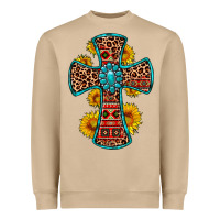 Mushroom gemstone sunflower leopard cross Heavyweight Sweatshirt - OliviaCreatesArt